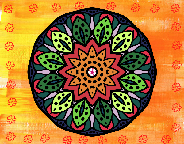 Dibujo Mandala naturaleza pintado por rubielita