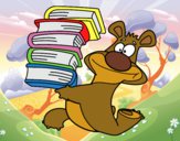 Oso con libros