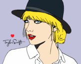 Dibujo Taylor Swift con sombrero pintado por tilditus