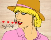 Dibujo Taylor Swift con sombrero pintado por tilditus