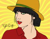 Dibujo Taylor Swift con sombrero pintado por rosicler