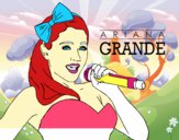 Dibujo Ariana Grande cantando pintado por rebeccam