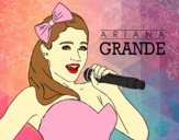 Dibujo Ariana Grande cantando pintado por valentoni