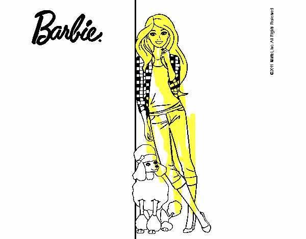 Barbie con cazadora de cuadros