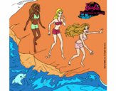 Barbie y sus amigas en la playa