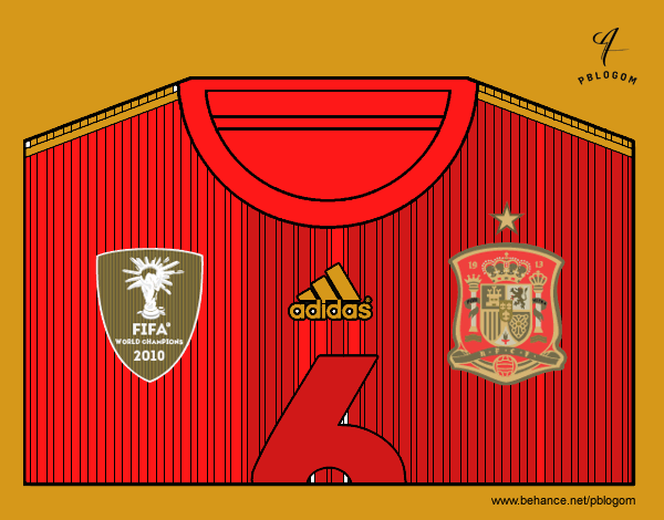 Camiseta del mundial de fútbol 2014 de España