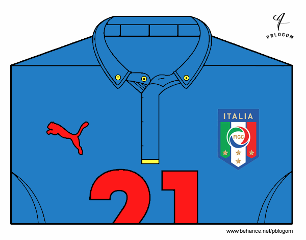 Camiseta del mundial de fútbol 2014 de Italia