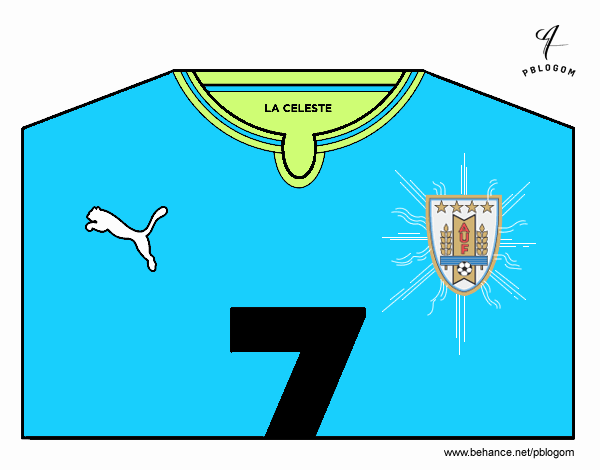 Camiseta del mundial de fútbol 2014 de Uruguay