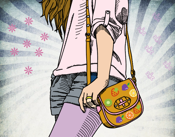 Dibujo Chica con bolso pintado por Yeric12