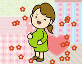 Dibujo Chica embarazada pintado por cunic