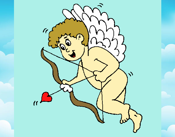 Cupido con grandes alas