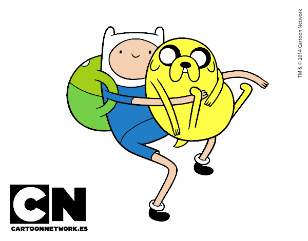 Finn y Jake abrazados