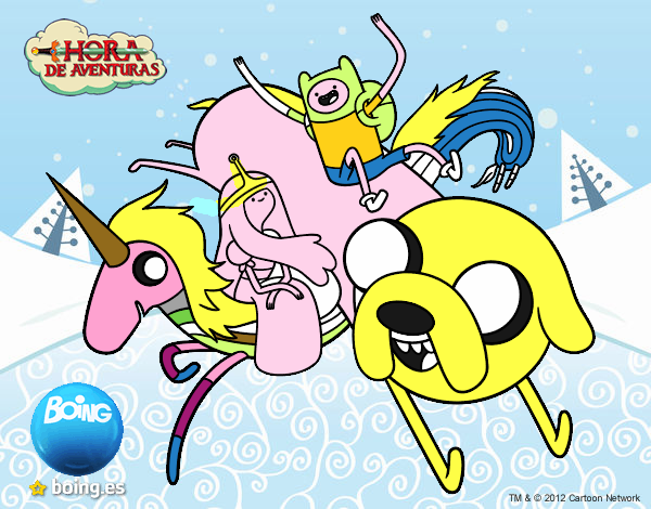 Finn y Jake con la Princesa Chicle