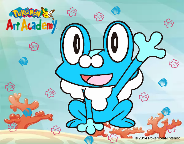 Froakie saludando