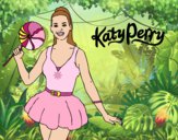 Dibujo Katy Perry con piruleta pintado por queyla