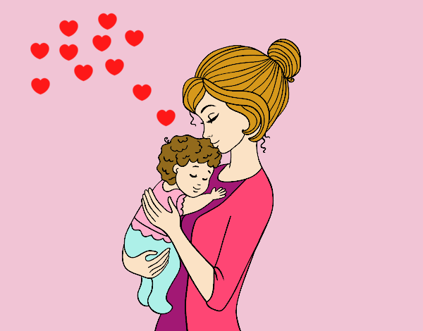 Dibujo Madre cogiendo al bebé pintado por Yeric12