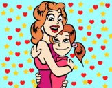 Dibujo Madre e hija abrazadas pintado por Brenduu