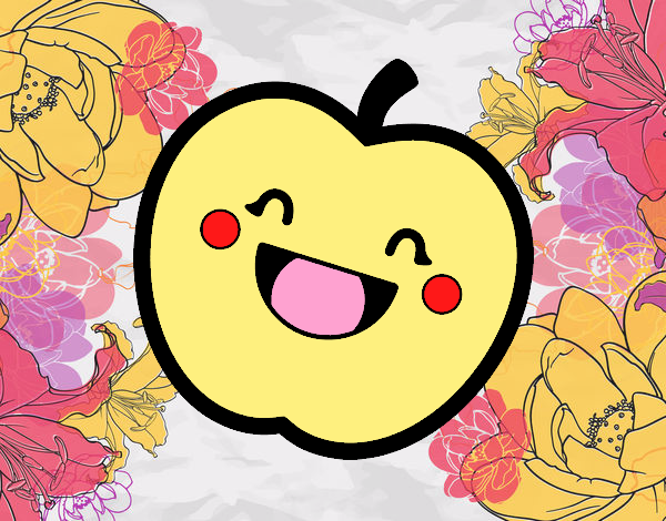 Manzana Golden kawaii