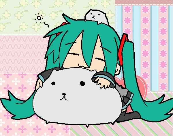 Miku con gatitos