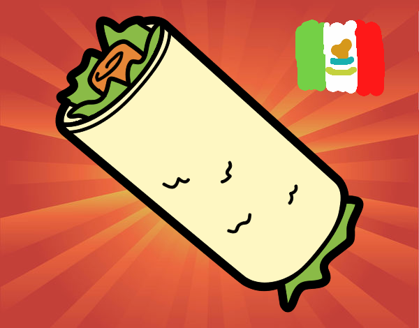 Dibujo De Comida Mexicana Burrito Pintado Por En Dibujos Net El