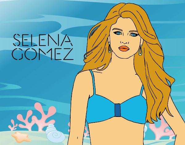 Dibujo Selena Gomez pintado por colorista