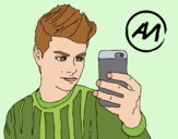 Dibujo Abraham Mateo selfie pintado por queyla