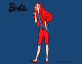 Dibujo Barbie con look casual pintado por tilditus