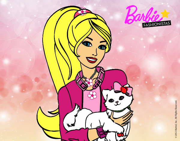 Barbie con su linda gatita