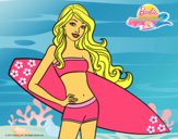 Barbie con tabla de surf