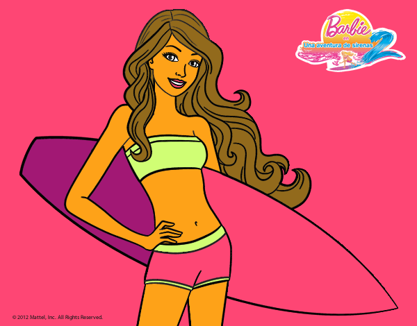 Barbie con tabla de surf