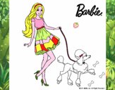 Barbie paseando a su mascota