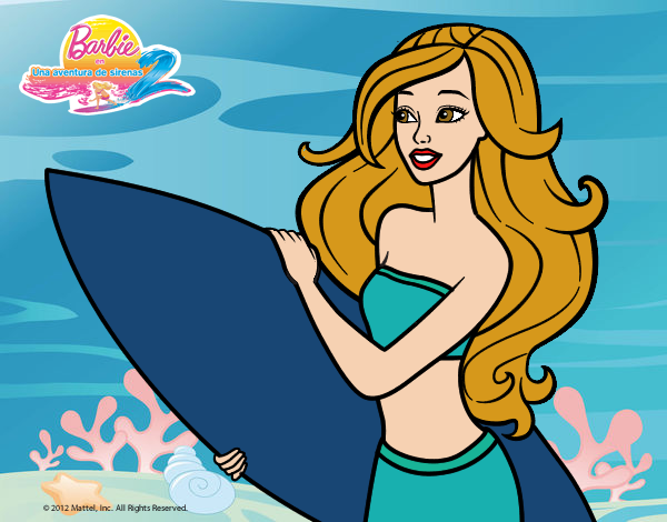 Dibujo Barbie va a surfear pintado por Amy2015