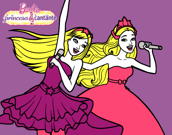 Barbie y la princesa cantando