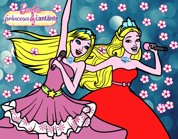 Barbie y la princesa cantando