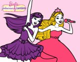 Barbie y la princesa cantando