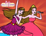 Barbie y la princesa cantando