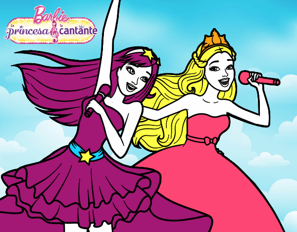 Barbie y la princesa cantando