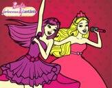 Barbie y la princesa cantando