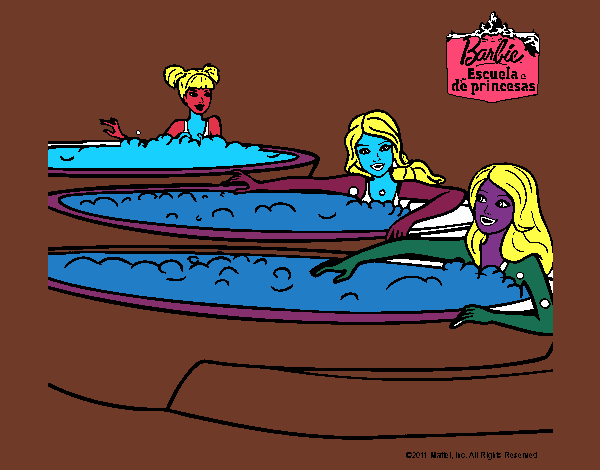 Barbie y sus amigas en el jacuzzi