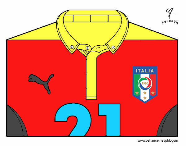 Camiseta del mundial de fútbol 2014 de Italia