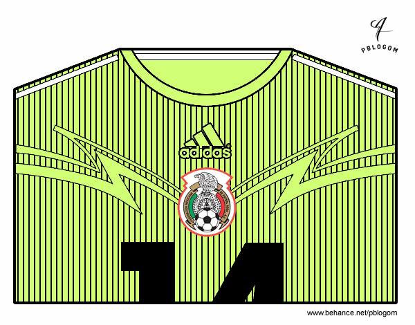 Camiseta del mundial de fútbol 2014 de México