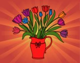 Dibujo Jarrón de tulipanes pintado por tilditus
