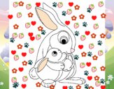 Dibujo Madre conejo pintado por tilditus