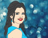 Dibujo Selena Gomez con pelo rizado pintado por Yeric12
