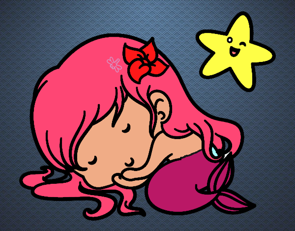 Sirenita chibi durmiendo