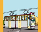 Dibujo Tranvía con pasajeros pintado por tilditus