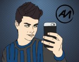 Dibujo Abraham Mateo selfie pintado por dianita12