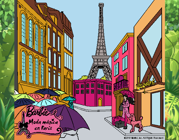 Dibujo Barbie en la Torre Eiffel pintado por dianita12