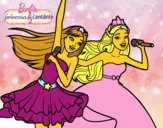 Barbie y la princesa cantando