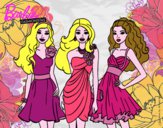 Barbie y sus amigas vestidas de fiesta